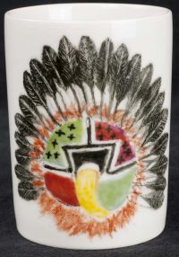 Ahola Hopi Chief Native American Indian Handpainted Coffee Mug